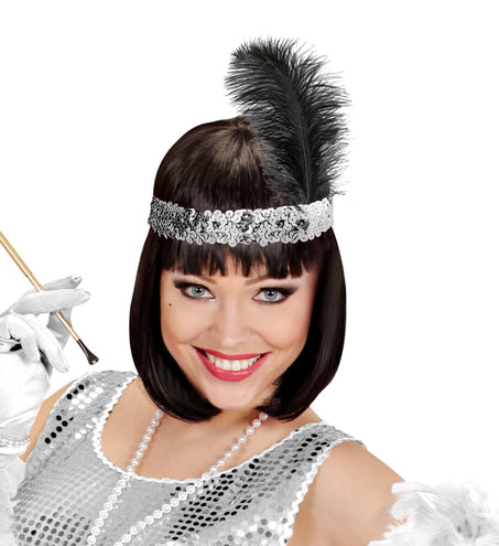 Widmann SRL Charleston hoofdband zilver pailletten