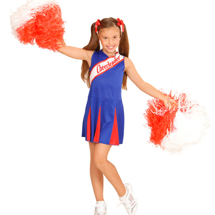 Widmann SRL Cheerleader kostuum blauw rood kinderen