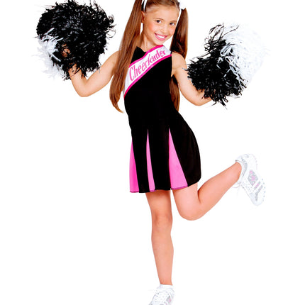 Widmann SRL Cheerleader kostuum zwart roze kinderen