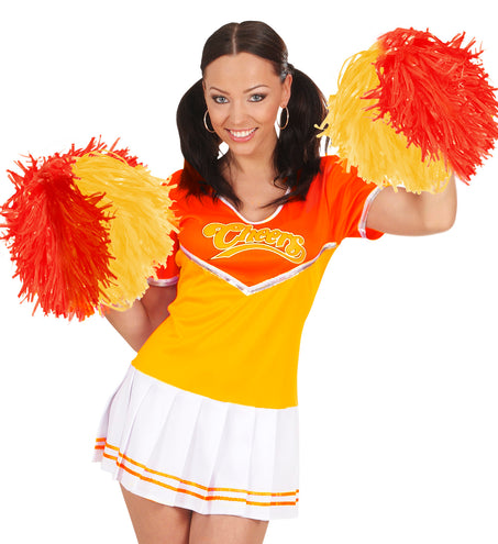 Widmann SRL Cheerleader pompom rood met geel