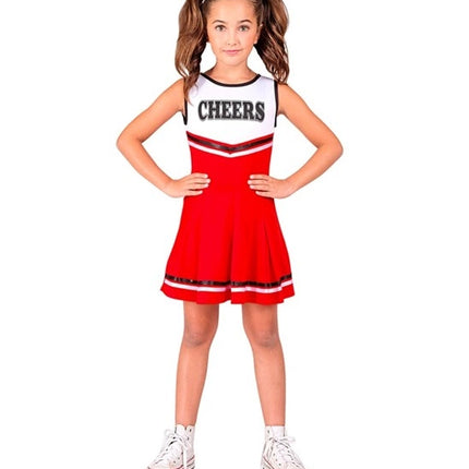 Widmann SRL Cheerleader rood kostuum Lynntje kinderen