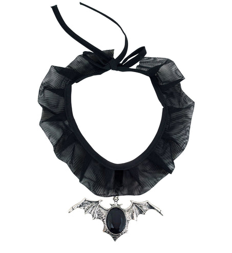 Widmann SRL Choker vleermuis met zwarte gemsteen