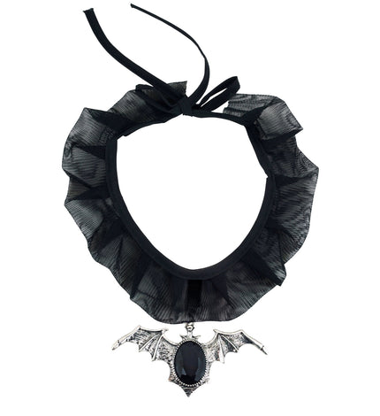 Widmann SRL Choker vleermuis met zwarte gemsteen