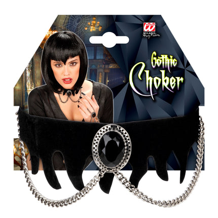 Widmann SRL Choker zwarte edelsteen gothic