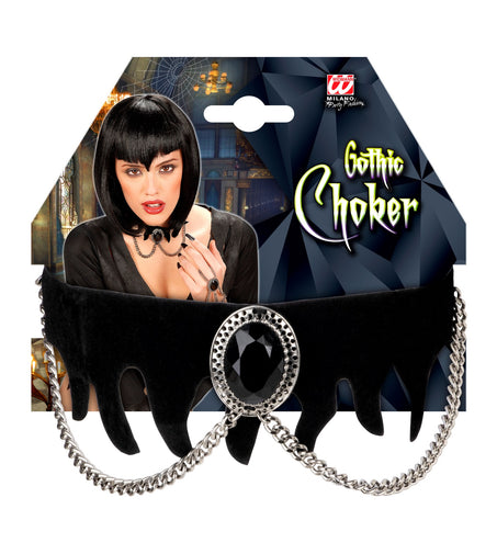 Widmann SRL Choker zwarte edelsteen gothic