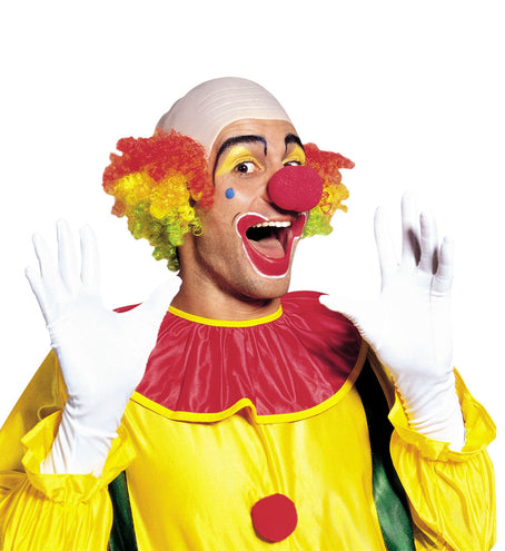 Widmann SRL Clown pruik kaal hoofd kleurrijk