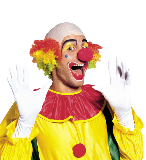 Widmann SRL Clown pruik kaal hoofd kleurrijk