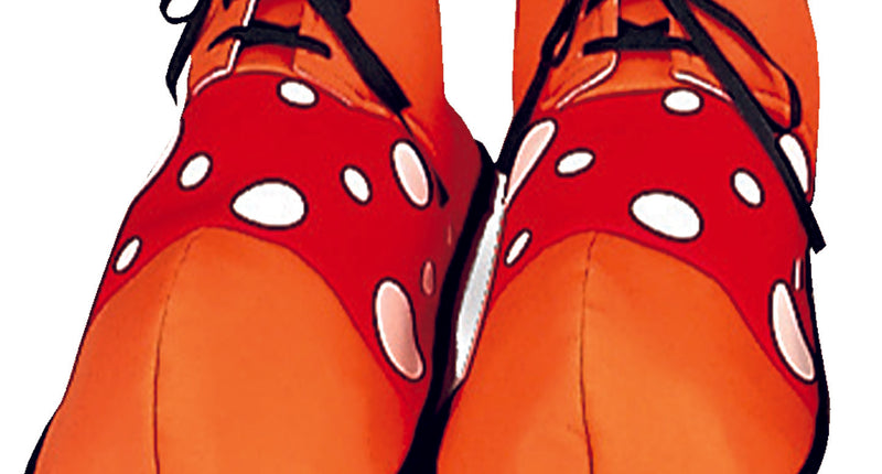 Widmann SRL Clown schoenen oranje met rood en witte bollen