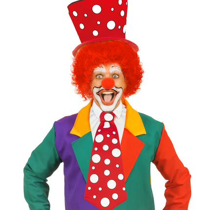 Widmann SRL Clown stropdas rood met witte bollen