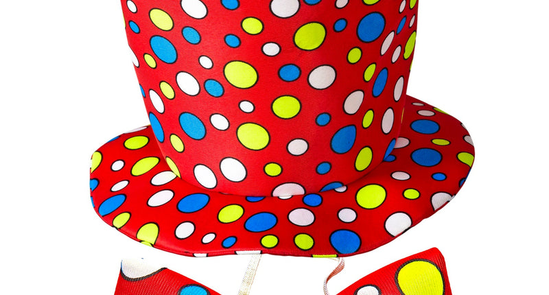 Widmann SRL Clowns hoed met strik rood