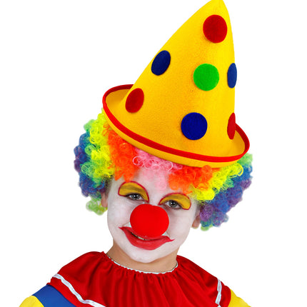 Widmann SRL Clownshoed geel met stippen