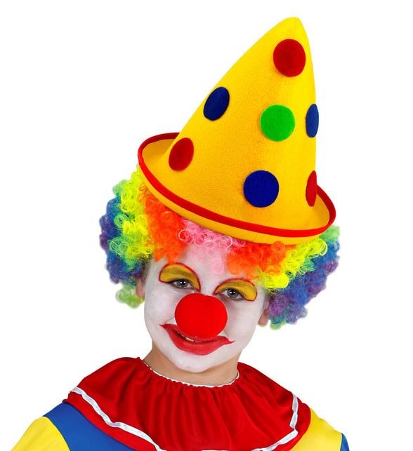 Widmann SRL Clownshoed geel met stippen
