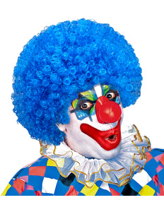 Widmann SRL Clownspruik krulletjes blauw