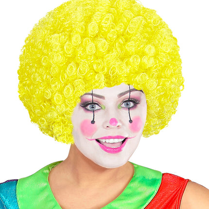 Widmann SRL Clownspruik krulletjes geel