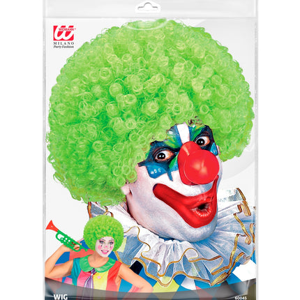 Widmann SRL Clownspruik krulletjes groen