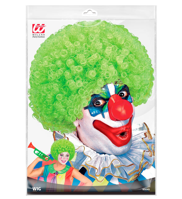 Widmann SRL Clownspruik krulletjes groen
