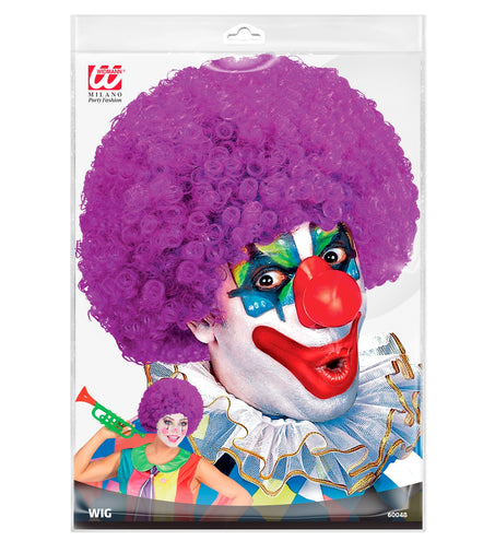 Widmann SRL Clownspruik krulletjes paars