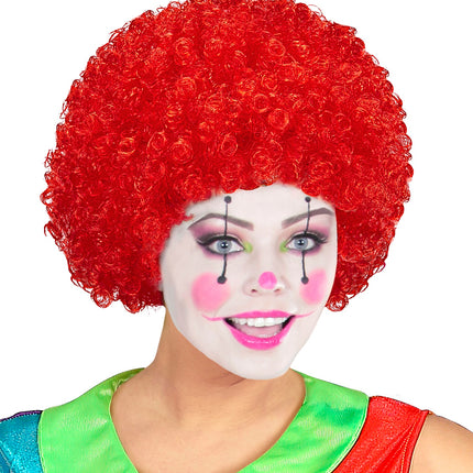 Widmann SRL Clownspruik krulletjes rood