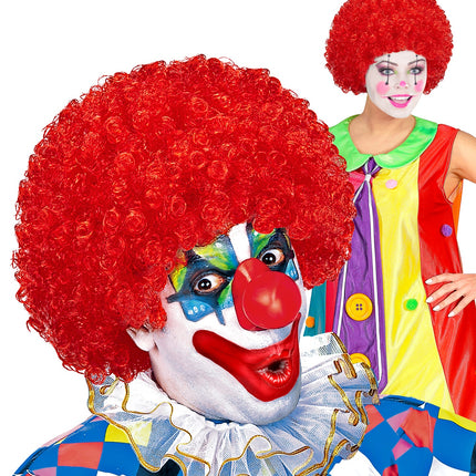 Widmann SRL Clownspruik krulletjes rood