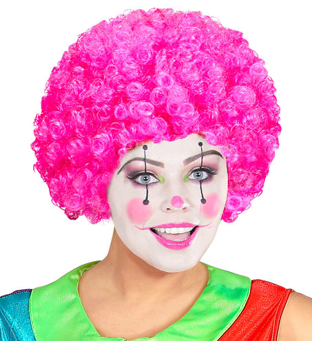 Widmann SRL Clownspruik krulletjes roze
