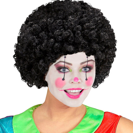 Widmann SRL Clownspruik krulletjes zwart