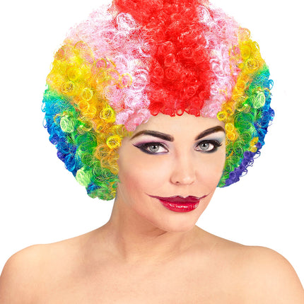 Widmann SRL Clownspruik regenboog