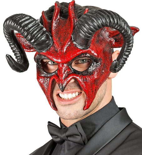 Widmann SRL Commedia dell'arte duivelsmasker ram rood/ zwart