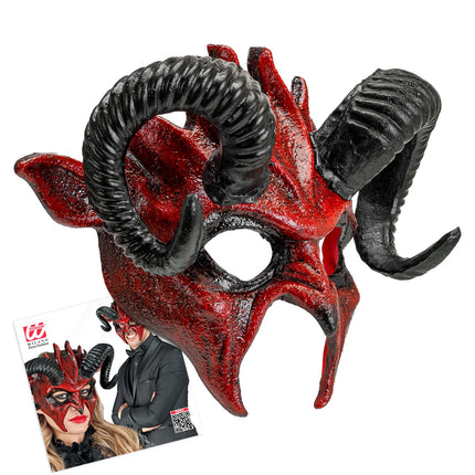 Widmann SRL Commedia dell'arte duivelsmasker ram rood/ zwart