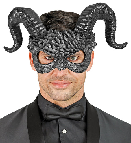 Widmann SRL Commedia dell'arte duivelsmasker ram zwart/ grijs