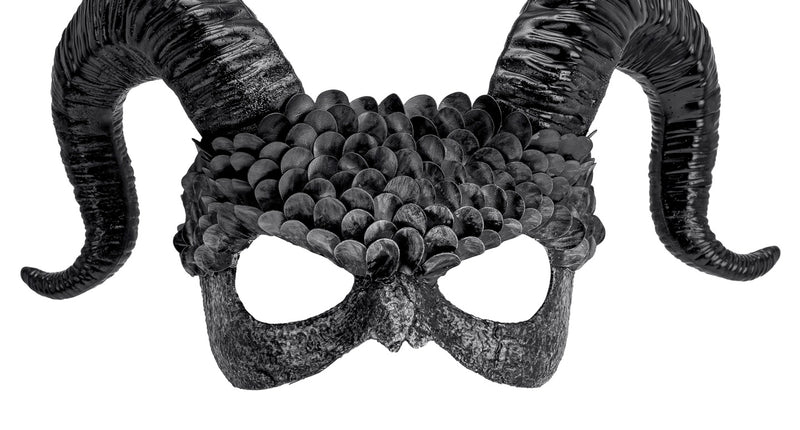 Widmann SRL Commedia dell'arte duivelsmasker ram zwart/ grijs