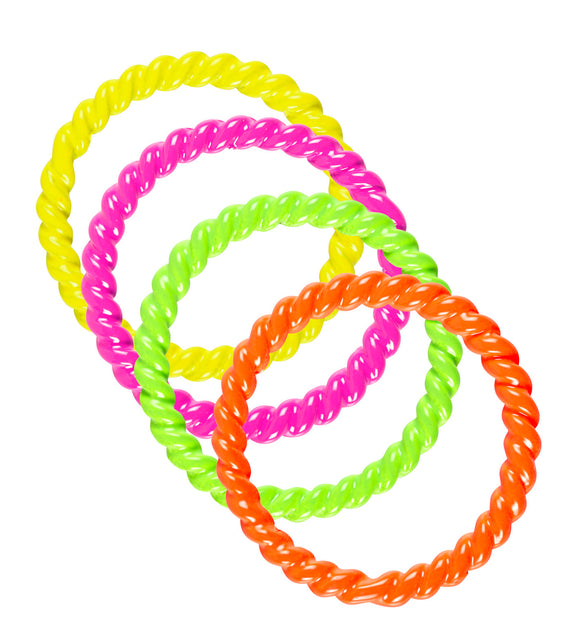 Widmann SRL Coole neon ringen set in vier kleuren