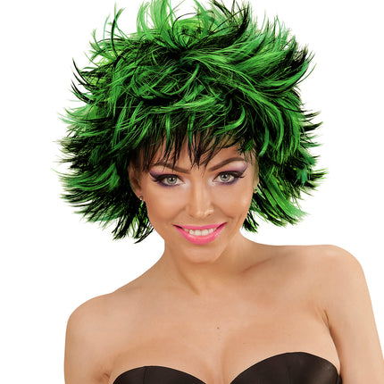 Widmann SRL Coupe ravage pruik zwart groen