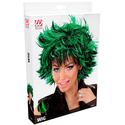 Widmann SRL Coupe ravage pruik zwart groen