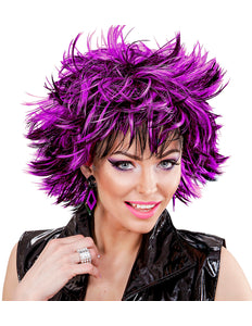 Widmann SRL Coupe ravage pruik zwart met paars