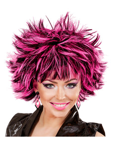 Widmann SRL Coupe ravage pruik zwart met roze