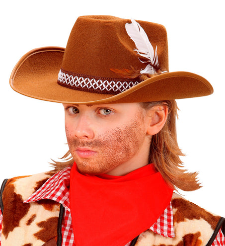 Widmann SRL Cowboyhoed Bruin Met Veren Kind