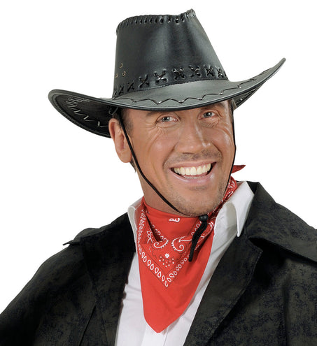 Widmann SRL cowboyhoed lederlook met decoratie zwart