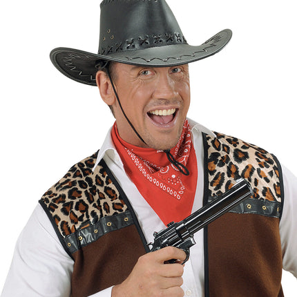 Widmann SRL cowboyhoed lederlook met decoratie zwart