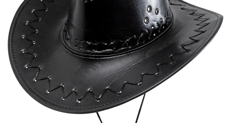 Widmann SRL cowboyhoed lederlook met decoratie zwart