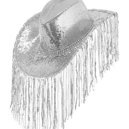 Widmann SRL Cowboyhoed pailletten met strass en franje Anouk
