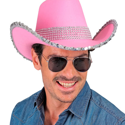 Widmann SRL Cowboyhoed roze bling