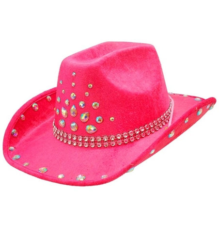 Widmann SRL Cowboyhoed roze met diamanten Daan