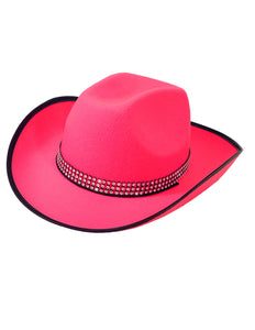 Widmann SRL Cowboyhoed roze met strass steentjes