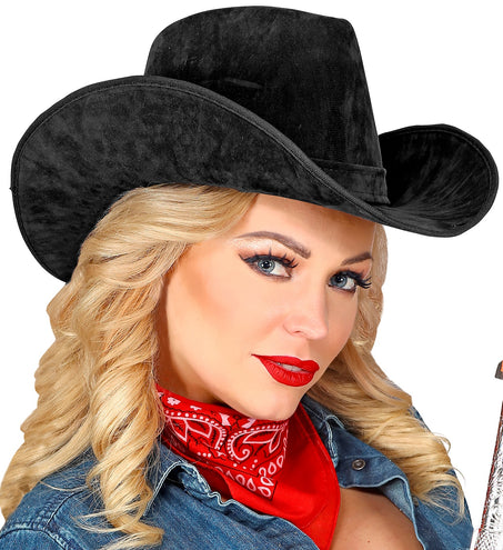 Widmann SRL Cowboyhoed suede look in de kleur zwart