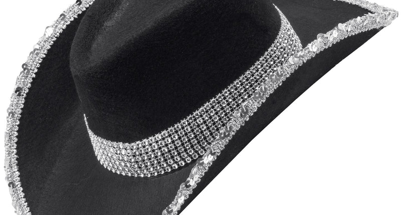 Widmann SRL Cowboyhoed zwart bling met steentjes