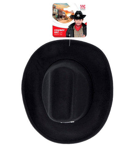 Widmann SRL cowboyhoed zwart met sheriff ster kind
