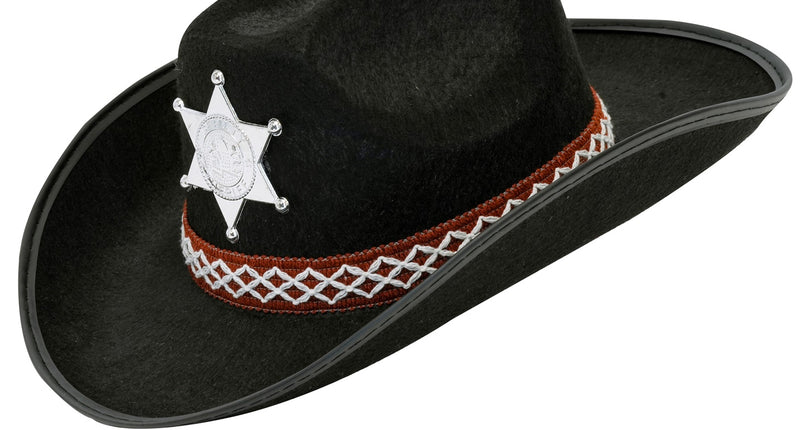 Widmann SRL Cowboyhoed zwart sheriff kind