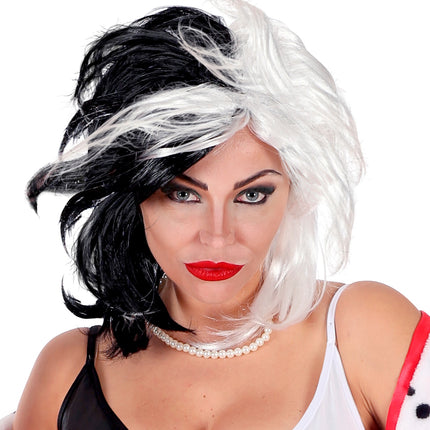 Widmann SRL Cruella pruik zwart wit