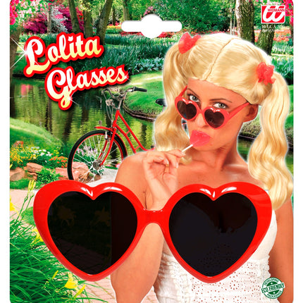 Widmann SRL Cupido bril hartjes rood zwart