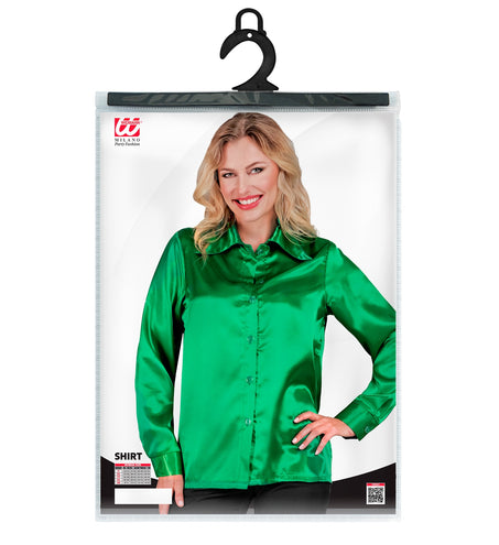 Widmann SRL Dames jaren 70 disco blouse groen